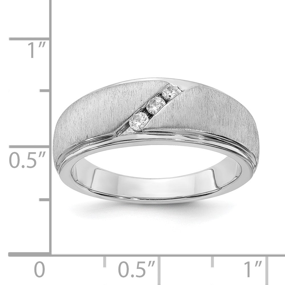 14K Weißgold Herrenring mit echten Diamanten