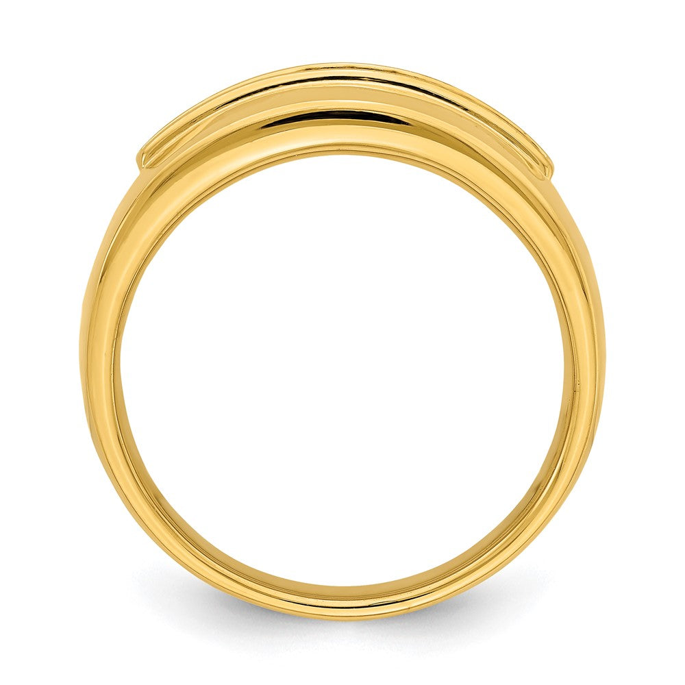 14K Gelbgold Herren-Ring mit echten Diamanten