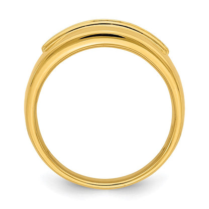 14K Gelbgold Herren-Ring mit echten Diamanten