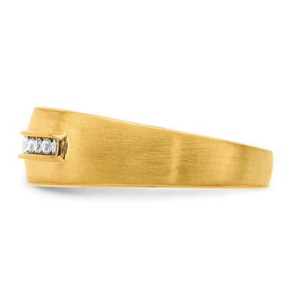 14K Gelbgold Herren-Ring mit echten Diamanten