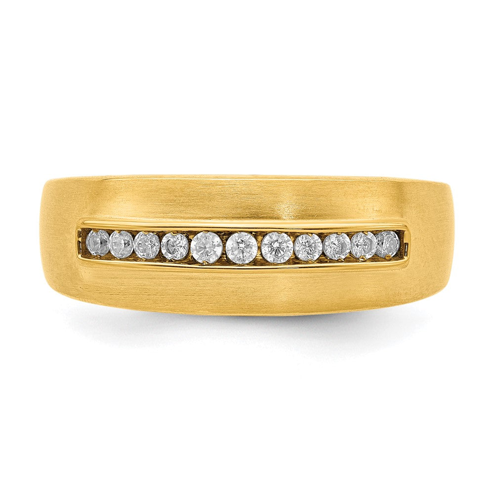 14K Gelbgold Herren-Ring mit echten Diamanten