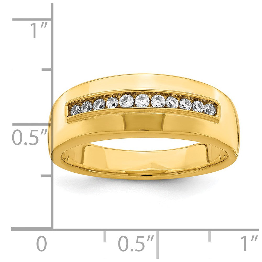 14K Gelbgold Herren-Ring mit echten Diamanten