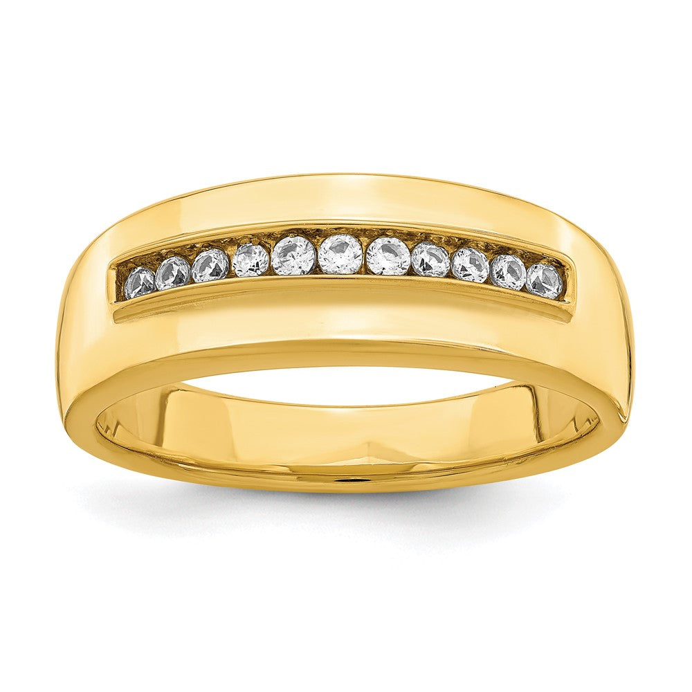 14K Gelbgold Herren-Ring mit Diamant (im Labor gezüchtet), VS/SI+ G+