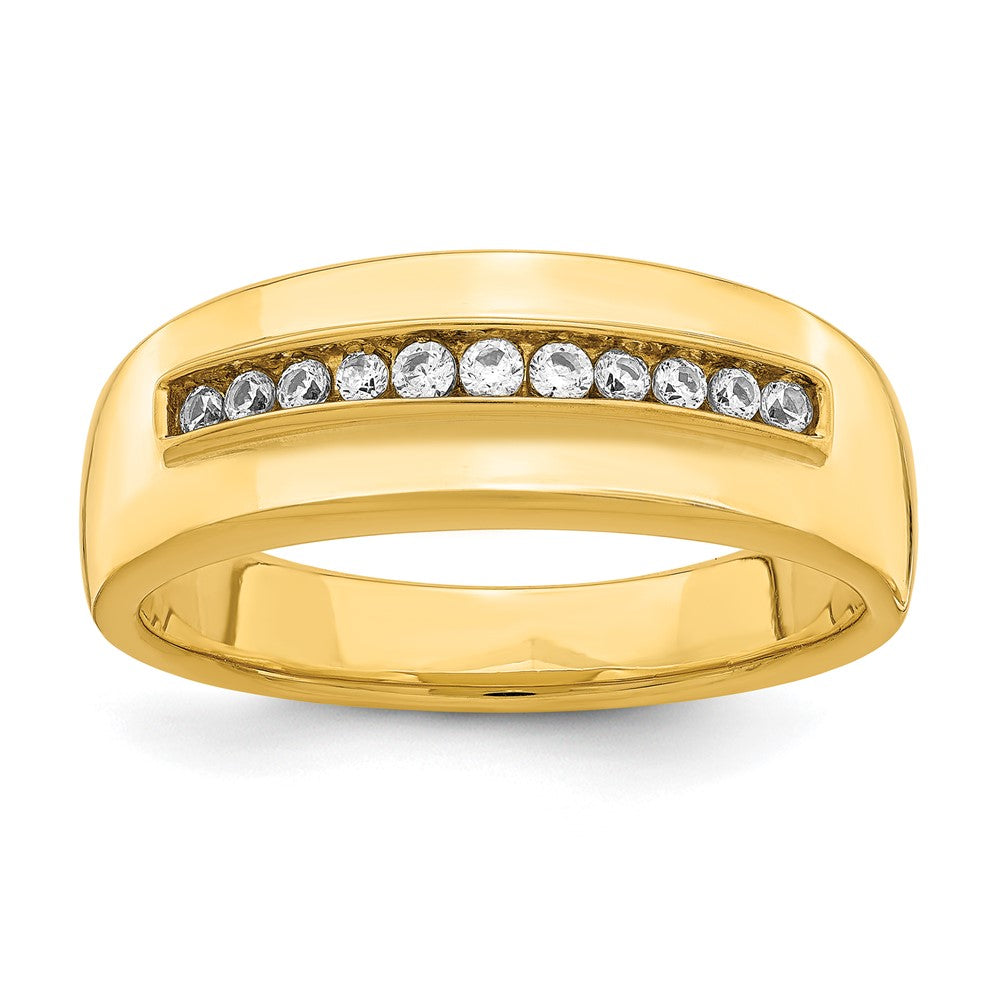 14K Gelbgold Herren-Ring mit echten Diamanten