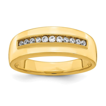 14K Gelbgold Herren-Ring mit echten Diamanten