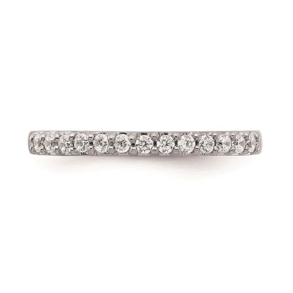 14K Weißgold Ehering mit echten Diamanten