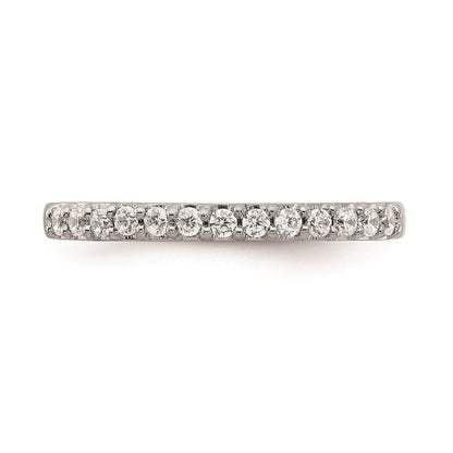 14K Weißgold Ehering mit echten Diamanten