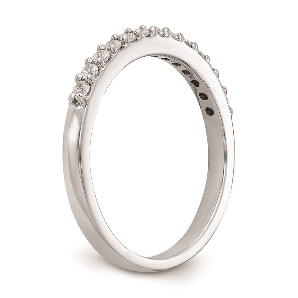 14K Weißgold Ehering mit echten Diamanten