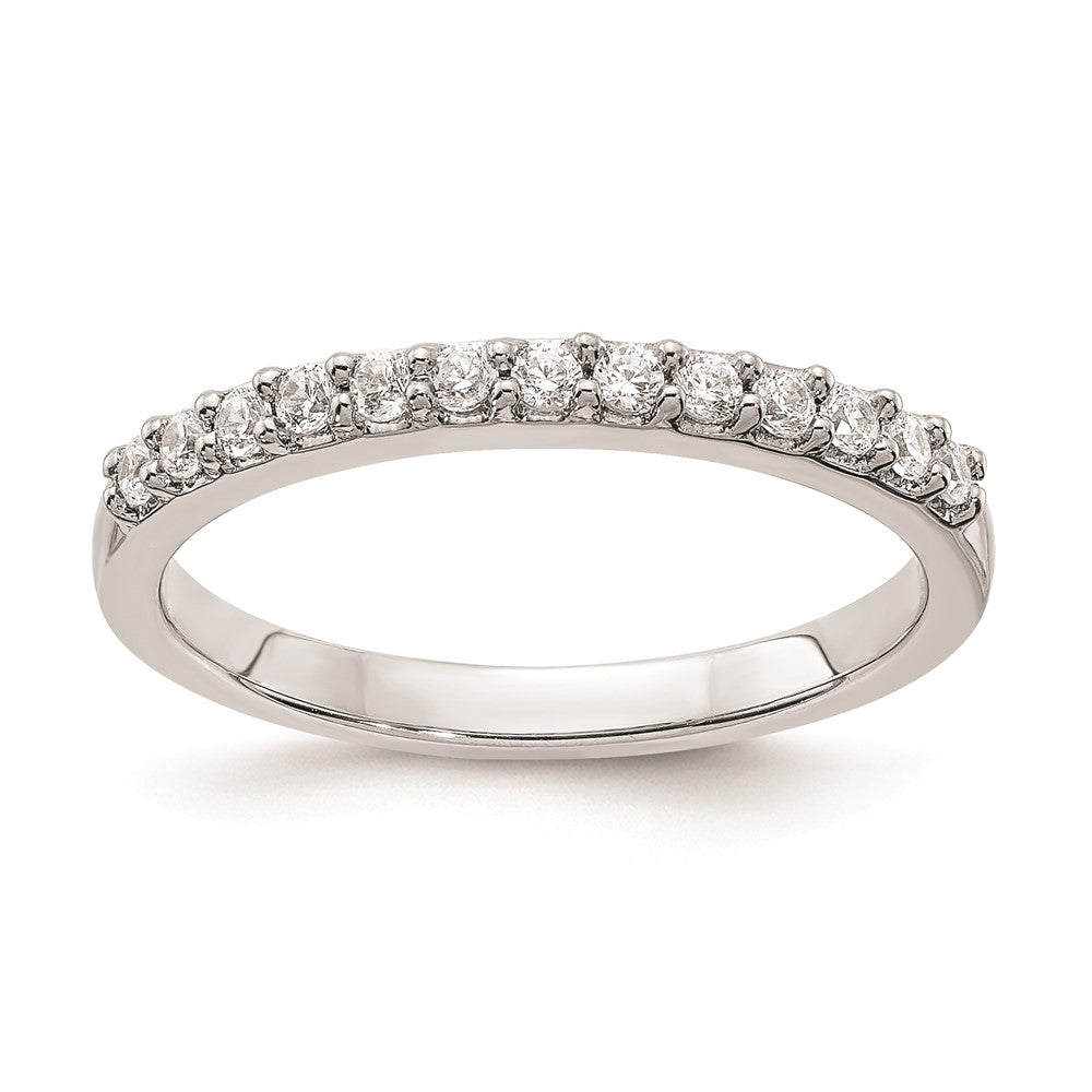 14K Weißgold Ehering mit echten Diamanten