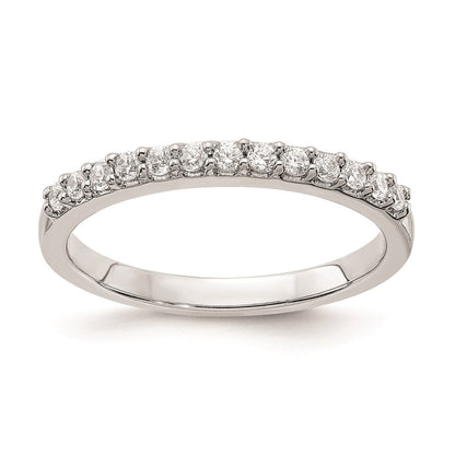 14K Weißgold Ehering mit echten Diamanten