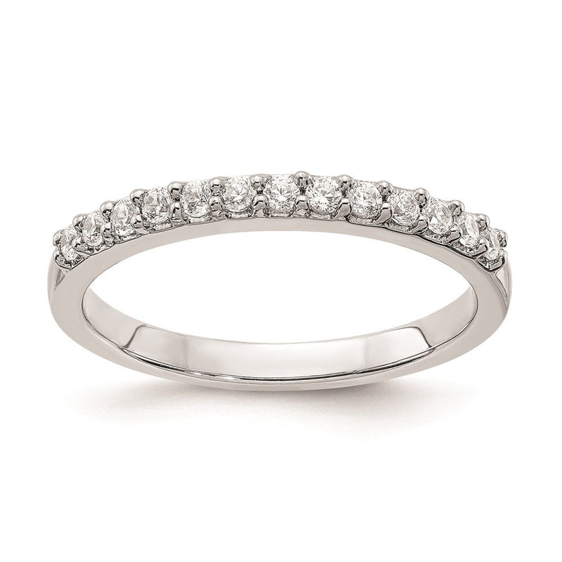 14K Weißgold Ehering mit echten Diamanten