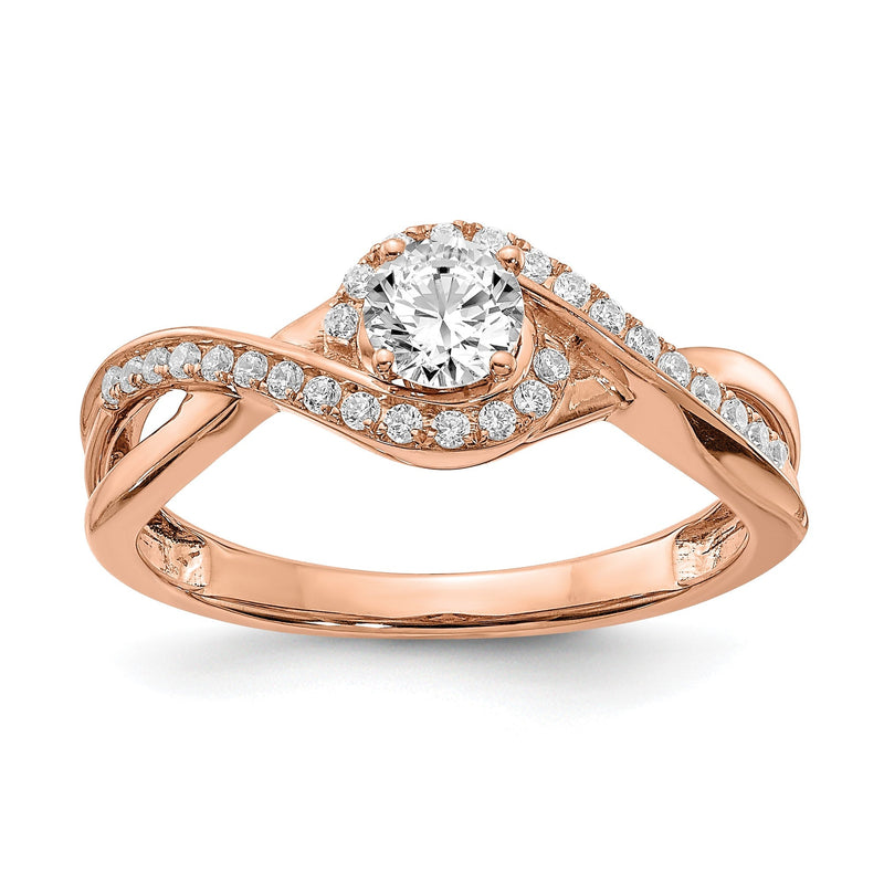 0,5 ct. Natürlicher Diamant Infinity-Love Verlobungsring 14K Roségold