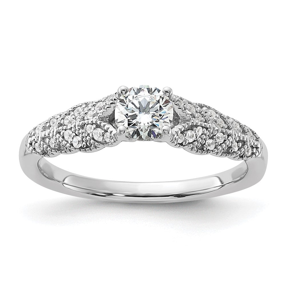 14K Weißgold Verlobungsring mit Diamant aus dem Labor, VS/SI+ G+