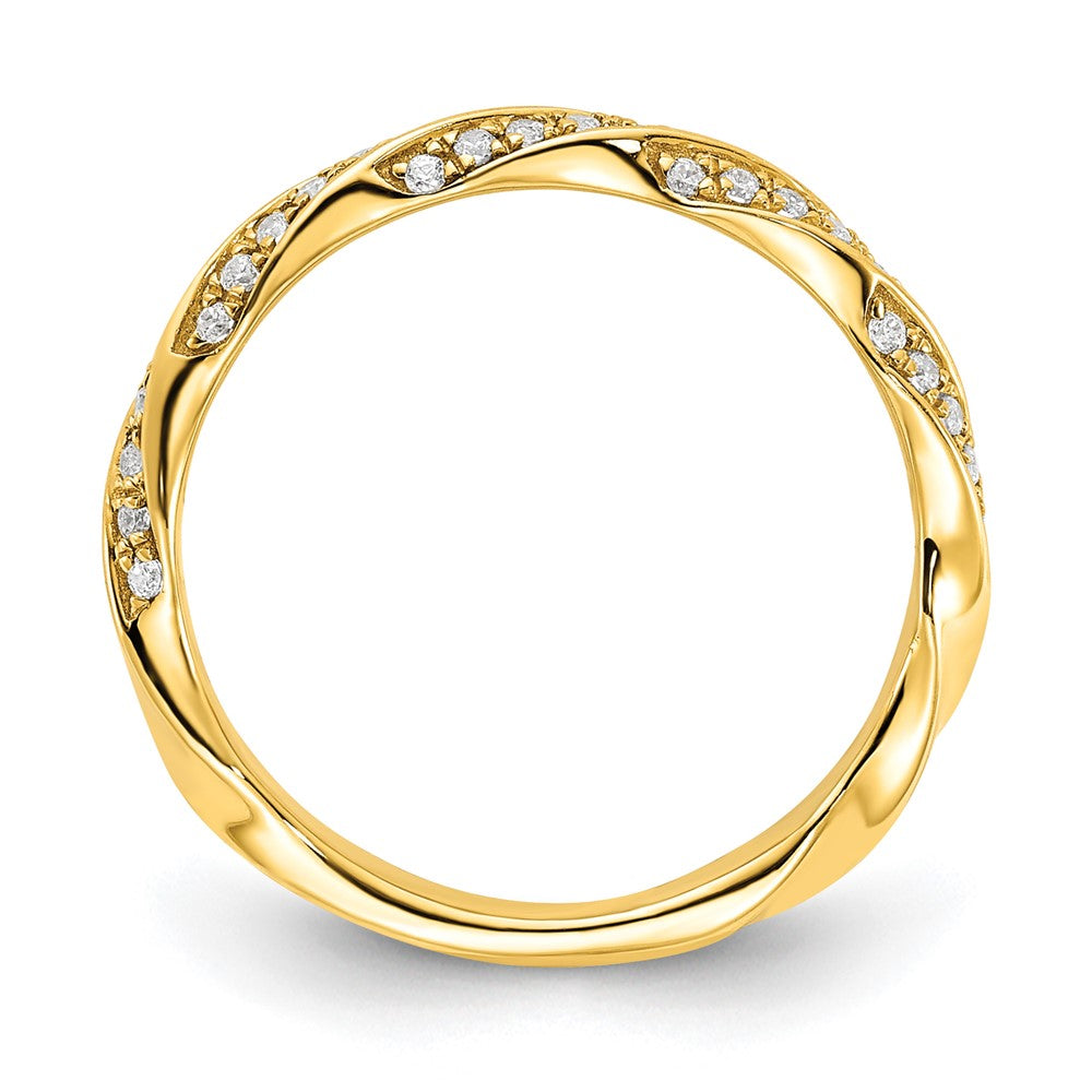 14K Gelbgold Gedreht 1/5 Karat Diamant Komplett Ehering