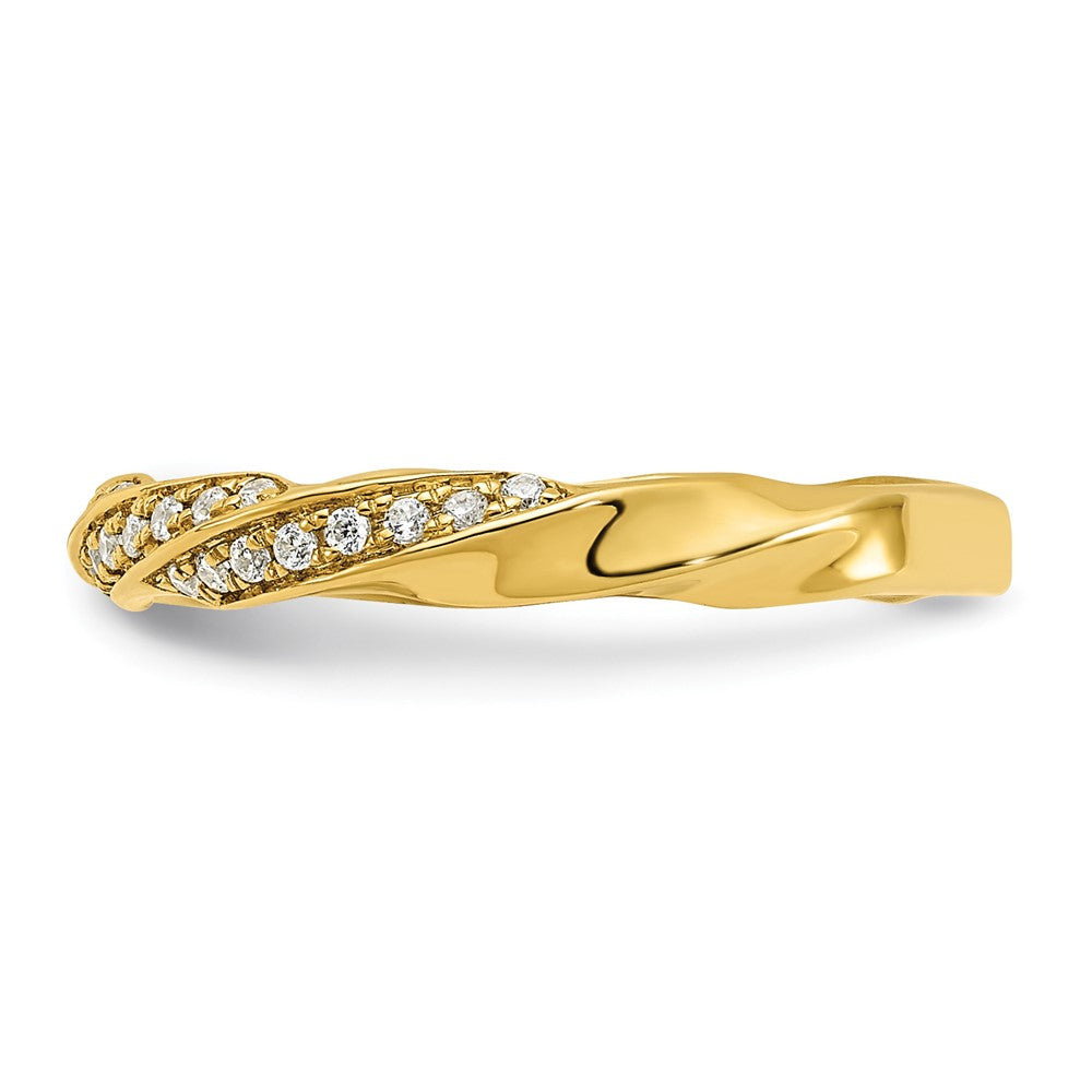 14K Gelbgold Gedreht 1/5 Karat Diamant Komplett Ehering