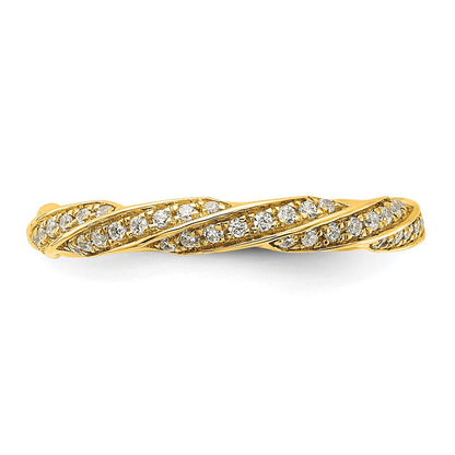14K Gelbgold Gedreht 1/5 Karat Diamant Komplett Ehering