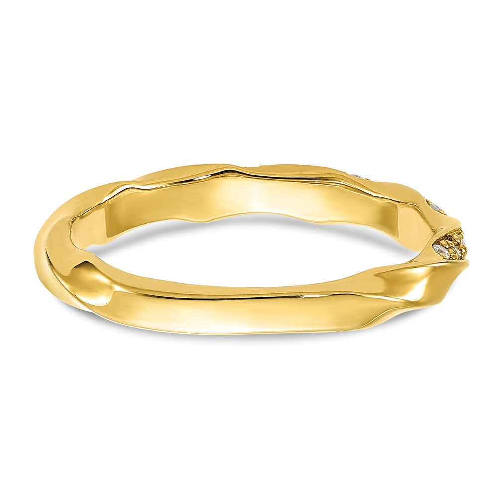 14K Gelbgold Gedreht 1/5 Karat Diamant Komplett Ehering