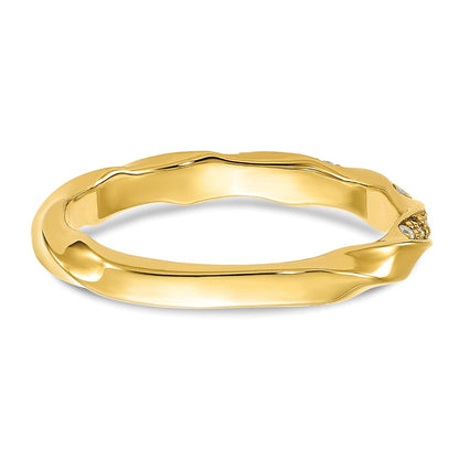 14K Gelbgold Gedreht 1/5 Karat Diamant Komplett Ehering