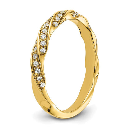 14K Gelbgold Gedreht 1/5 Karat Diamant Komplett Ehering