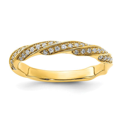 14K Gelbgold Gedreht 1/5 Karat Diamant Komplett Ehering