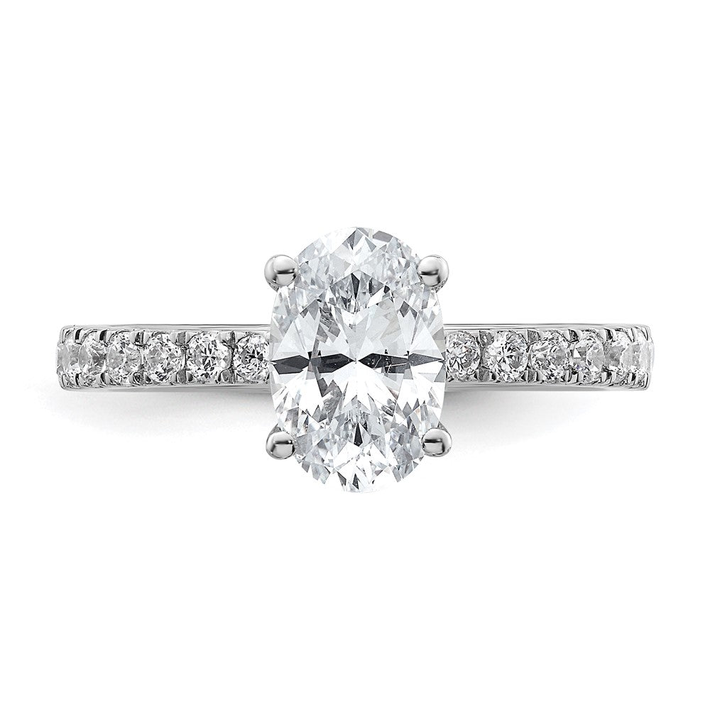 14K Weißgold Verlobungsring mit 1,375 ct. laborgezüchtetem Oval-Solitär-Diamant VS/SI+ G+