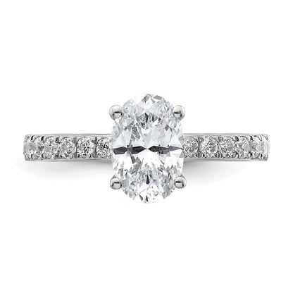 14K Weißgold Verlobungsring mit 1,375 ct. laborgezüchtetem Oval-Solitär-Diamant VS/SI+ G+