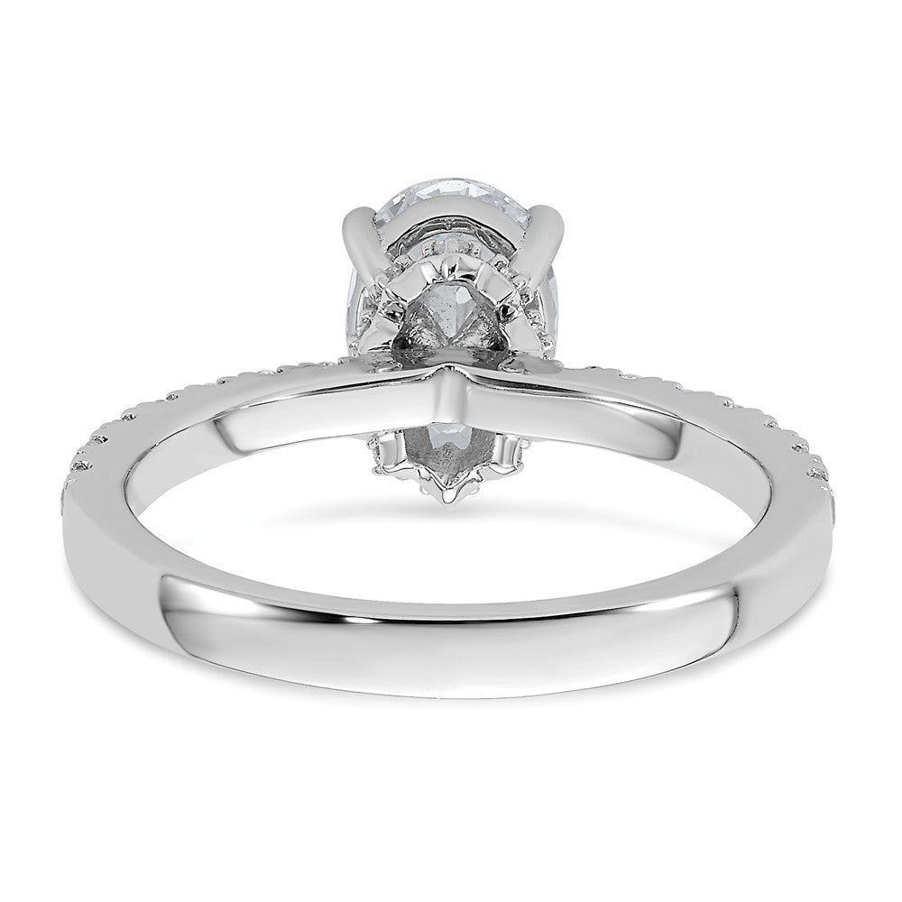 14K Weißgold Verlobungsring mit 0,25 ct. Labor-gezüchtetem Diamant VS/SI+ G+ und 1,5 ct. ovalem Diamant in der Mitte
