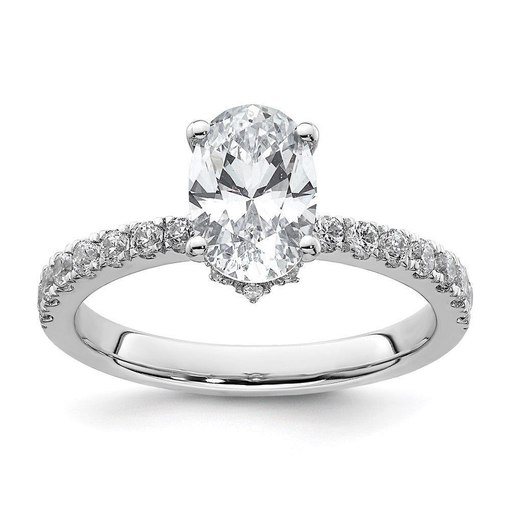 14K Weißgold Verlobungsring mit 1,375 ct. laborgezüchtetem Oval-Solitär-Diamant VS/SI+ G+
