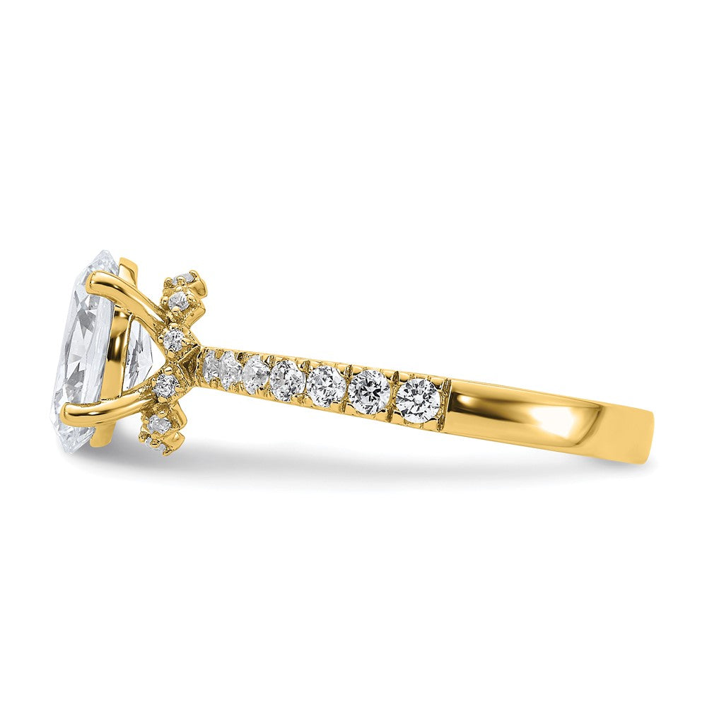 14K Gelbgold Weiß 1,375 ct. Laborgezüchteter Diamant VS/SI+ G+ Oval Kompletter Solitär-Verlobungsring