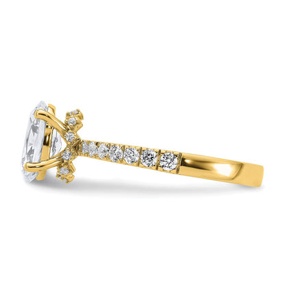 14K Gelbgold Weiß 1,375 ct. Laborgezüchteter Diamant VS/SI+ G+ Oval Kompletter Solitär-Verlobungsring
