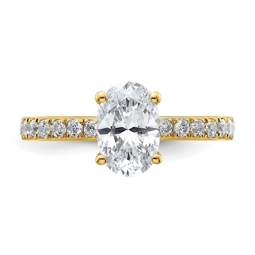 14K Gelbgold Weiß 1,375 ct. Laborgezüchteter Diamant VS/SI+ G+ Oval Kompletter Solitär-Verlobungsring