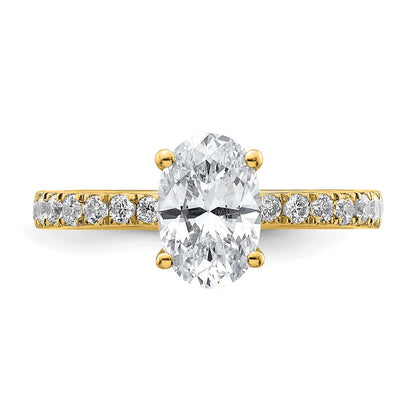 14K Gelbgold Weiß 1,375 ct. Laborgezüchteter Diamant VS/SI+ G+ Oval Kompletter Solitär-Verlobungsring