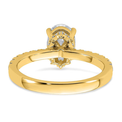 14K Gelbgold Weiß 1,375 ct. Laborgezüchteter Diamant VS/SI+ G+ Oval Kompletter Solitär-Verlobungsring