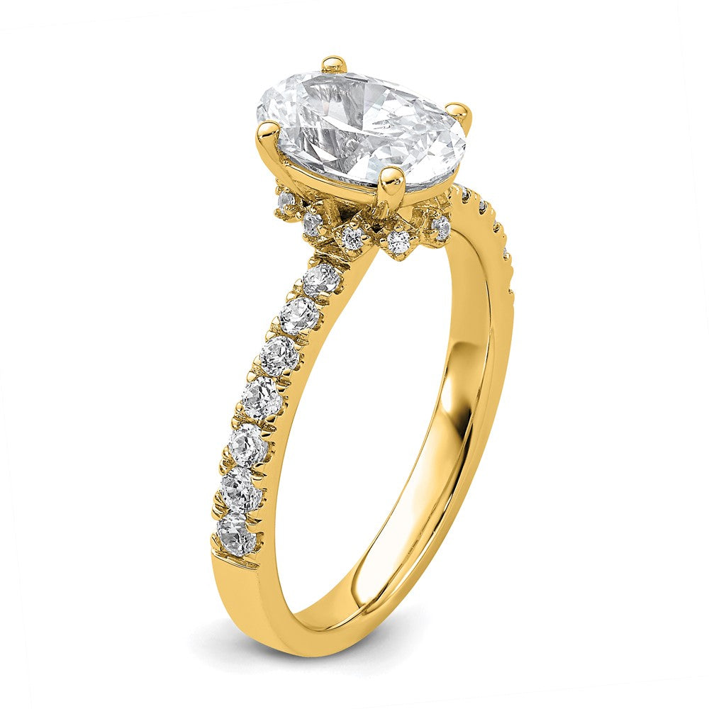 14K Gelbgold Weiß 1,375 ct. Laborgezüchteter Diamant VS/SI+ G+ Oval Kompletter Solitär-Verlobungsring