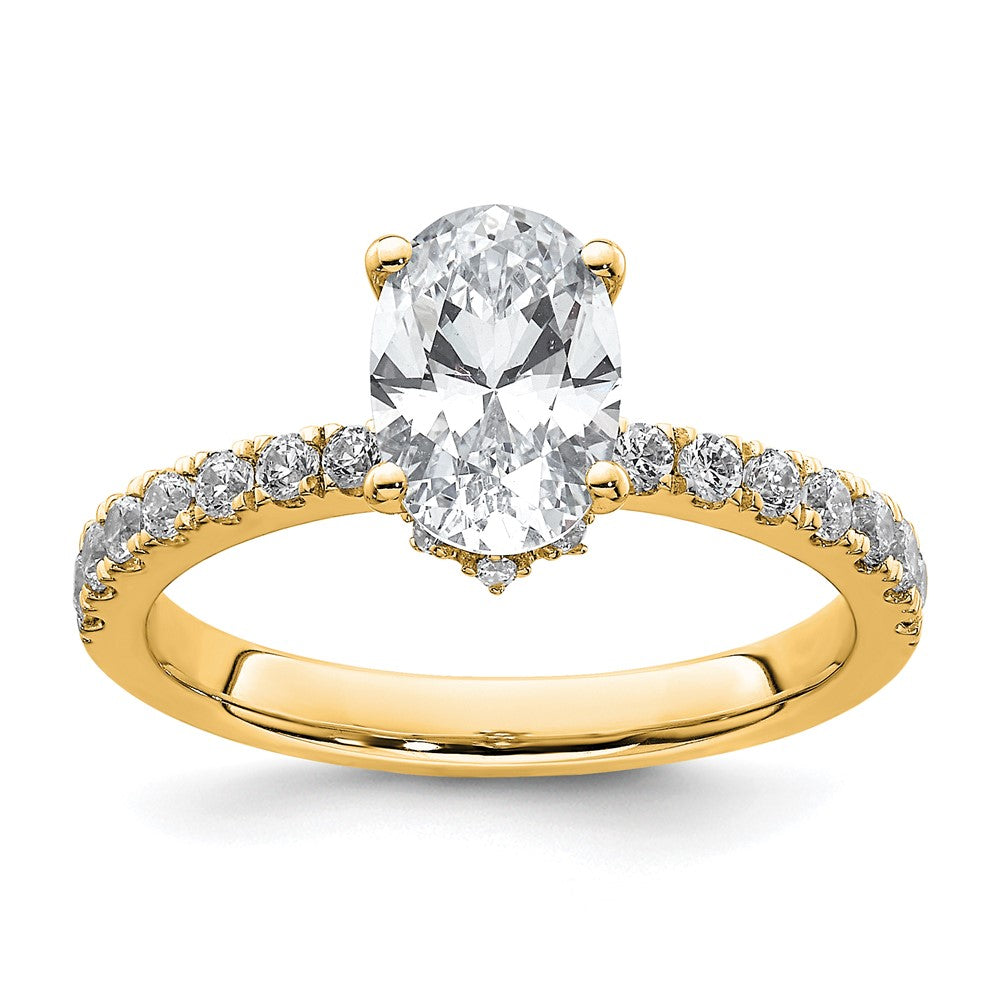 14K Gelbgold Weiß 1,375 ct. Laborgezüchteter Diamant VS/SI+ G+ Oval Kompletter Solitär-Verlobungsring