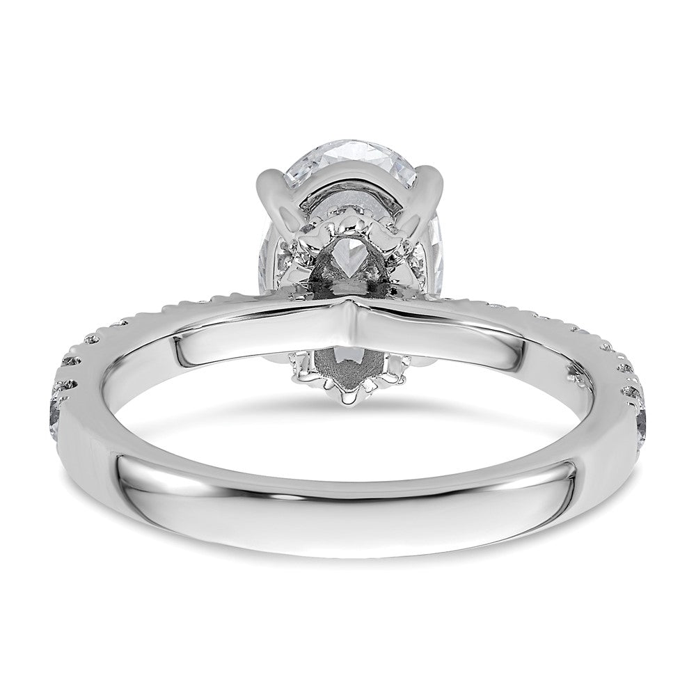 14K Weißgold Verlobungsring mit ovalem, im Labor gezüchtetem Center-Diamant, 2 ct., VS/SI+, G+, Nebensteine 0,25 ct