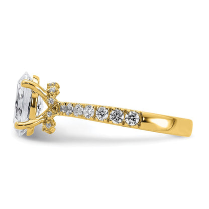14K Gelbgold Weißer 2,25 ct. Laborgezüchteter Diamant VS/SI+ G+ Ovaler Solitär-Verlobungsring