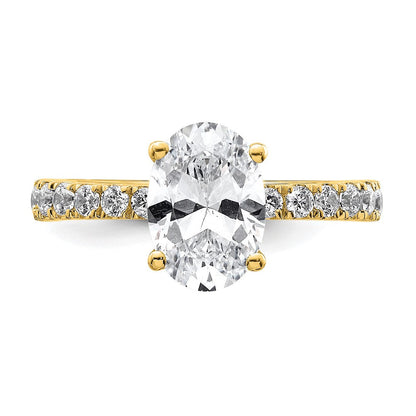 14K Gelbgold Weißer 2,25 ct. Laborgezüchteter Diamant VS/SI+ G+ Ovaler Solitär-Verlobungsring