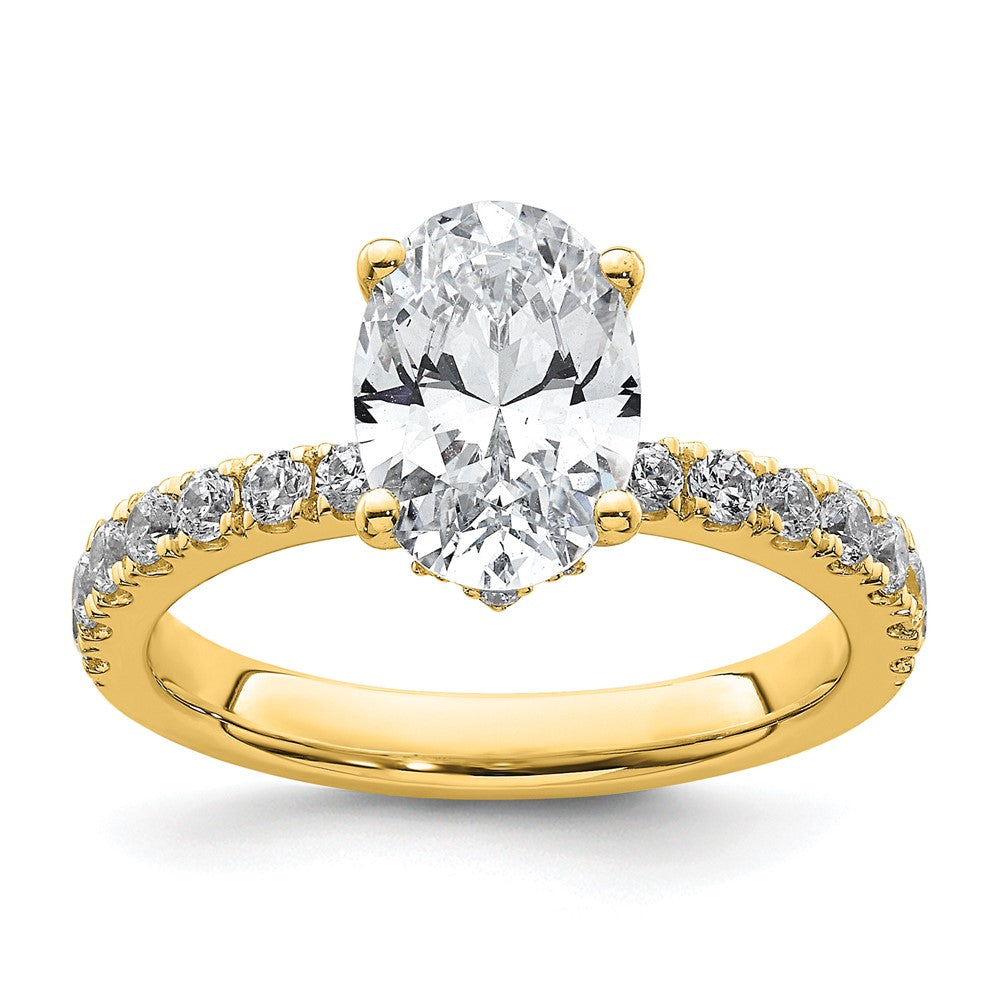 14K Gelbgold Weißer 2,25 ct. Laborgezüchteter Diamant VS/SI+ G+ Ovaler Solitär-Verlobungsring