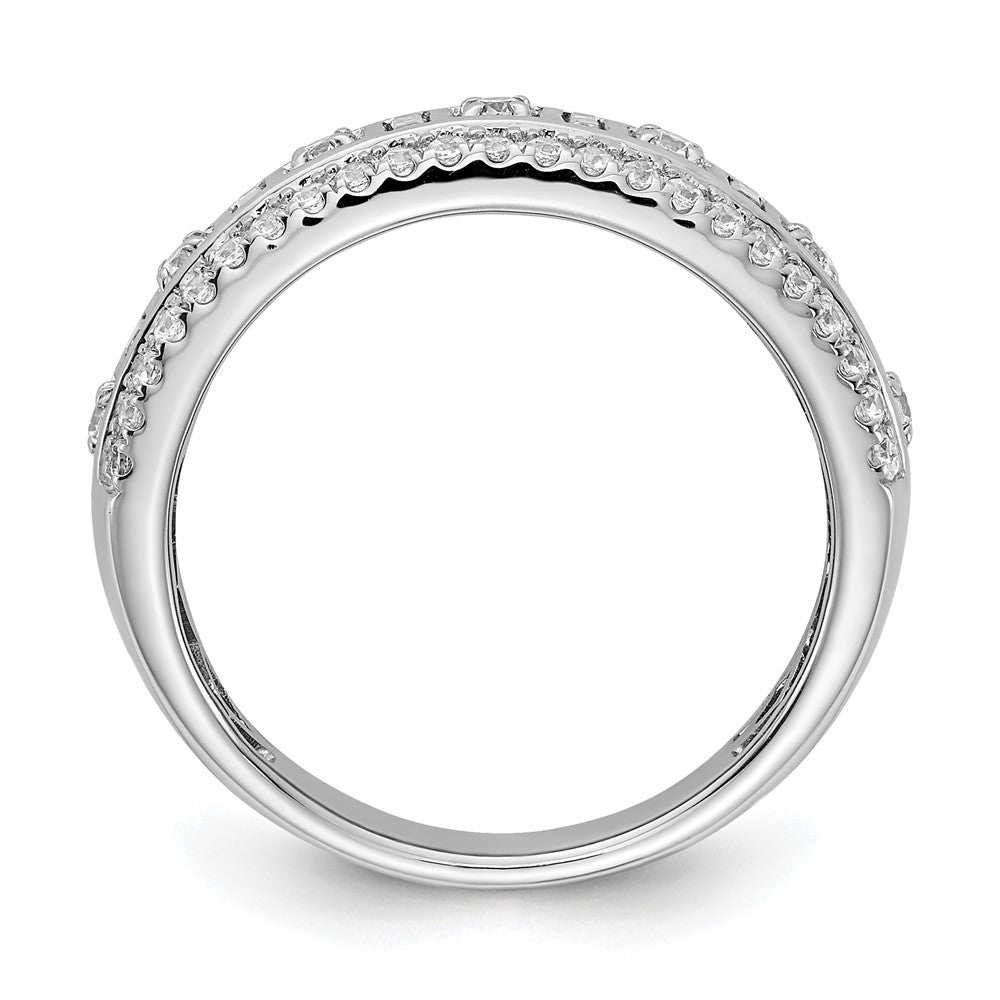 14K Weißgold Ring mit echten Diamanten