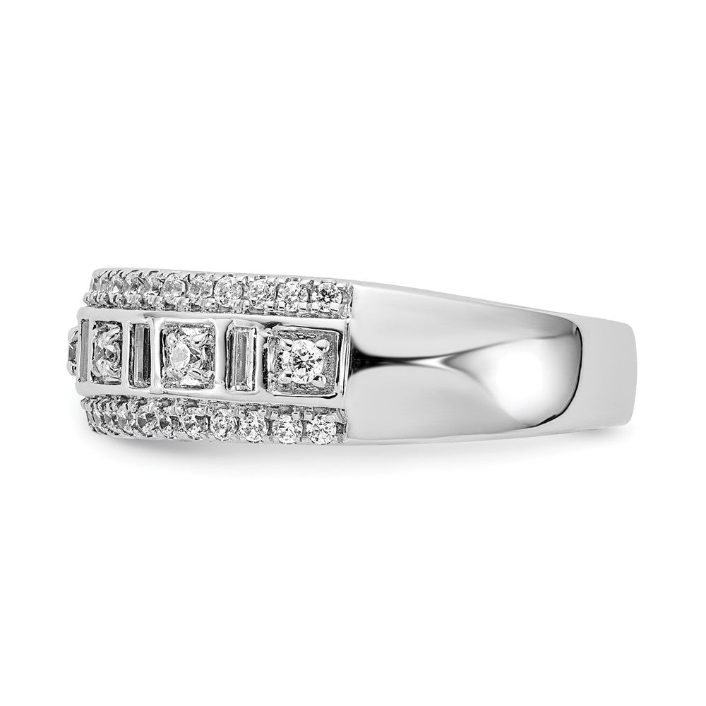 14K Weißgold Ring mit echten Diamanten