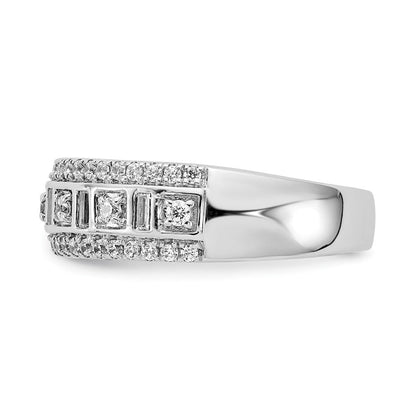14K Weißgold Ring mit echten Diamanten