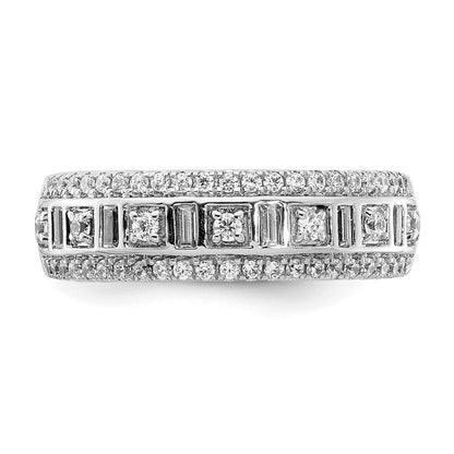 14K Weißgold Ring mit echten Diamanten