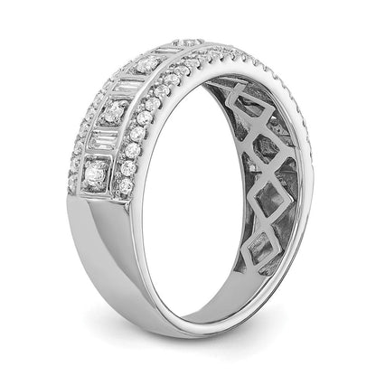 14K Weißgold Ring mit echten Diamanten