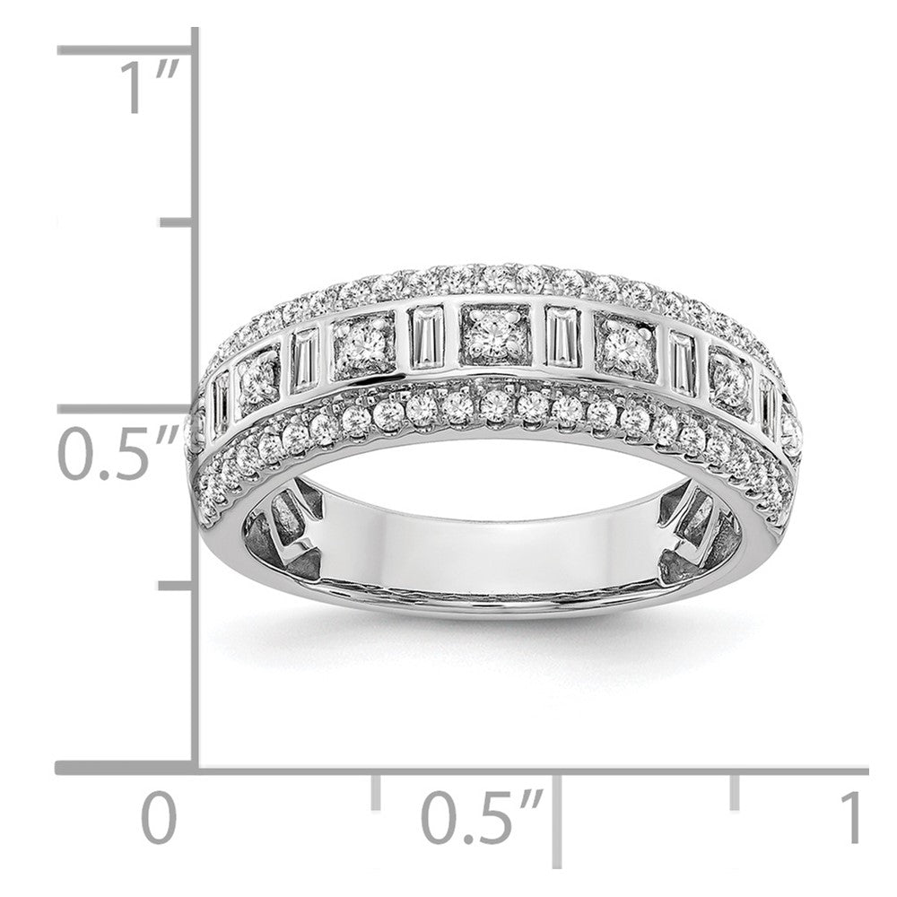 14K Weißgold Ring mit echten Diamanten