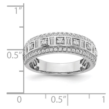 14K Weißgold Ring mit echten Diamanten