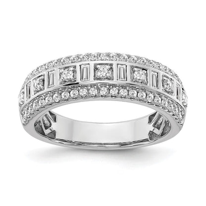 14K Weißgold Ring mit echten Diamanten