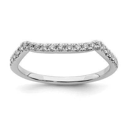 14K Weißgold Set aus 2 konturierten Eheringen mit echten Diamanten