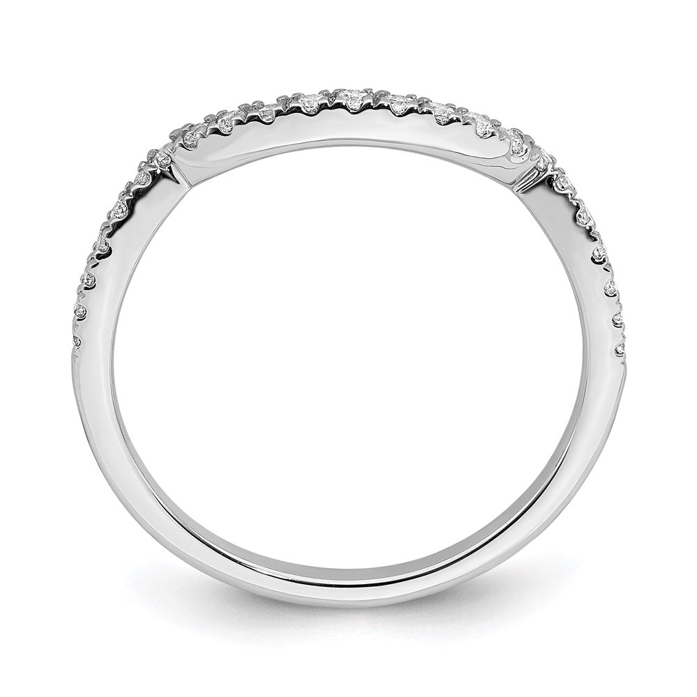 14K Weißgold Set aus 2 konturierten Eheringen mit echten Diamanten