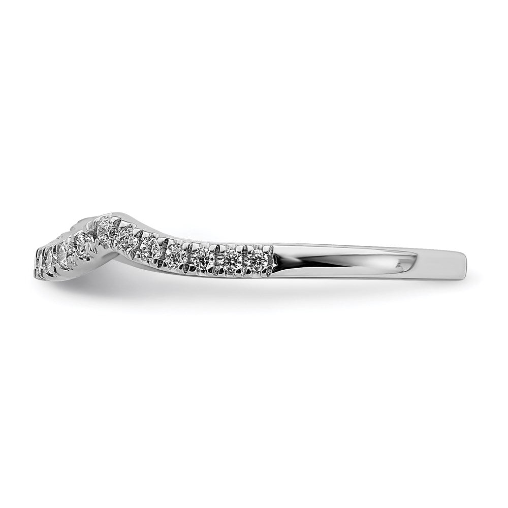 14K Weißgold Set aus 2 konturierten Eheringen mit echten Diamanten